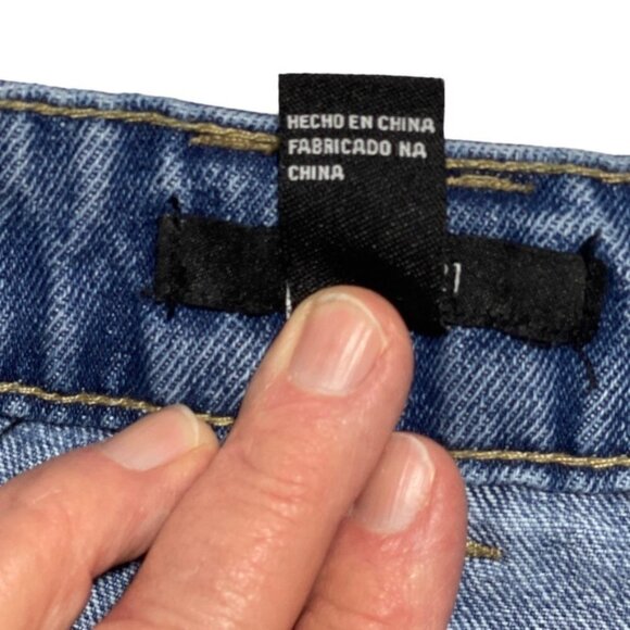 Vintage FOREVER 21 Yoked Mom Jeans Cropped Size 31W Tapered‎ 3 Button 80's-90's - Picture 9 of 16